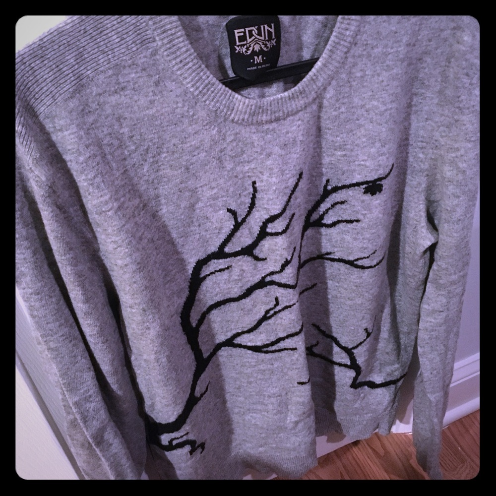 Men's Edun Wool Sweater tree print